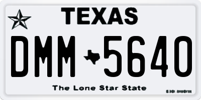 TX license plate DMM5640