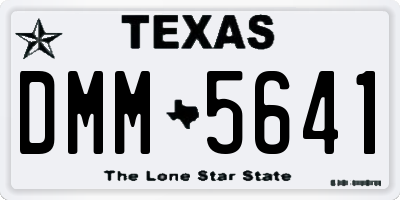 TX license plate DMM5641