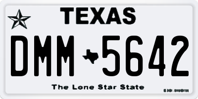 TX license plate DMM5642