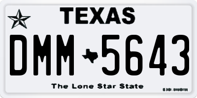 TX license plate DMM5643