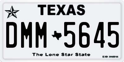 TX license plate DMM5645