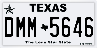 TX license plate DMM5646