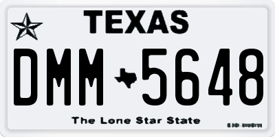 TX license plate DMM5648