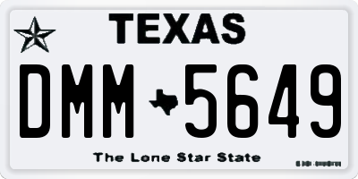 TX license plate DMM5649