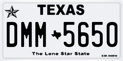 TX license plate DMM5650