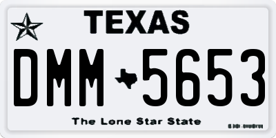 TX license plate DMM5653