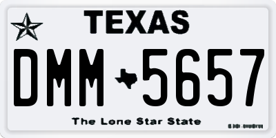 TX license plate DMM5657