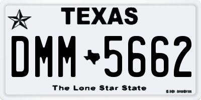 TX license plate DMM5662