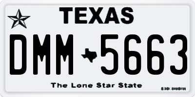 TX license plate DMM5663