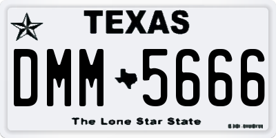 TX license plate DMM5666