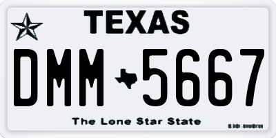 TX license plate DMM5667