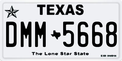 TX license plate DMM5668