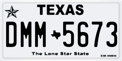 TX license plate DMM5673