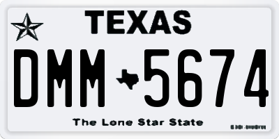 TX license plate DMM5674