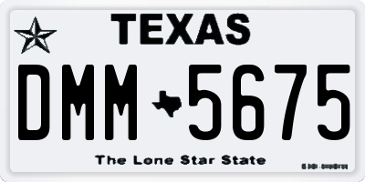 TX license plate DMM5675