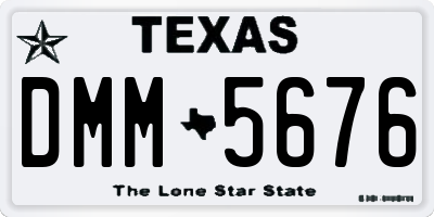 TX license plate DMM5676