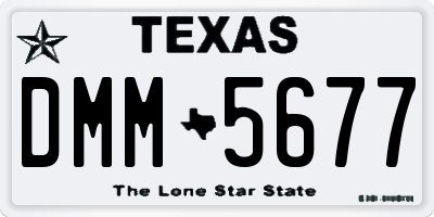 TX license plate DMM5677