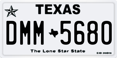 TX license plate DMM5680