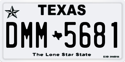 TX license plate DMM5681