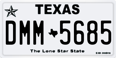 TX license plate DMM5685