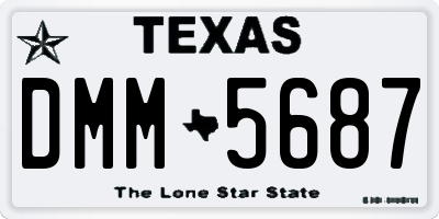 TX license plate DMM5687