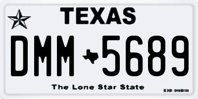 TX license plate DMM5689