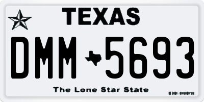 TX license plate DMM5693