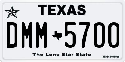 TX license plate DMM5700