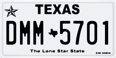 TX license plate DMM5701