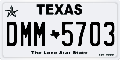 TX license plate DMM5703