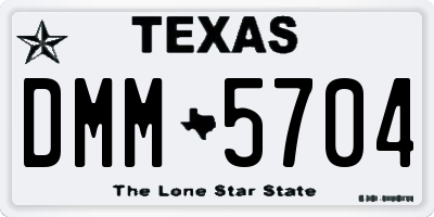 TX license plate DMM5704