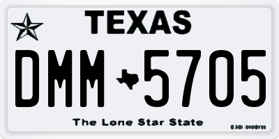 TX license plate DMM5705