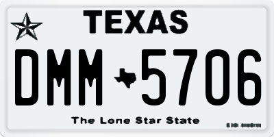 TX license plate DMM5706