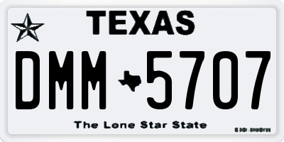 TX license plate DMM5707