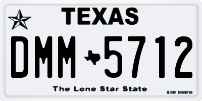 TX license plate DMM5712