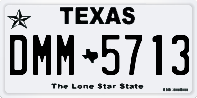 TX license plate DMM5713