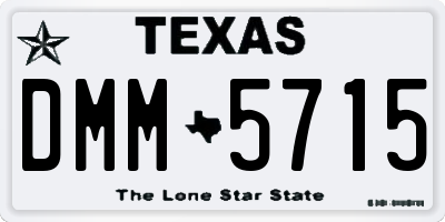 TX license plate DMM5715