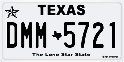 TX license plate DMM5721