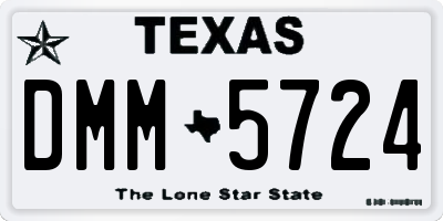 TX license plate DMM5724