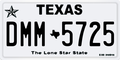 TX license plate DMM5725