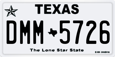 TX license plate DMM5726