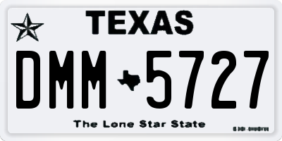 TX license plate DMM5727