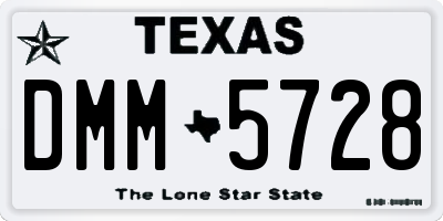 TX license plate DMM5728