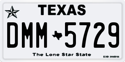 TX license plate DMM5729