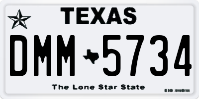 TX license plate DMM5734