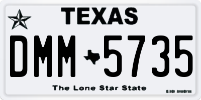 TX license plate DMM5735