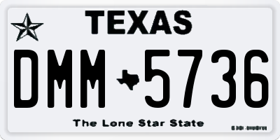 TX license plate DMM5736