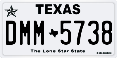 TX license plate DMM5738