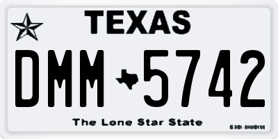 TX license plate DMM5742