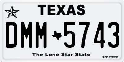 TX license plate DMM5743